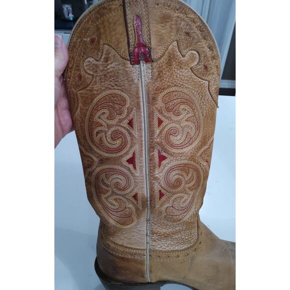 ARIAT Madrina macchiato/ red western boots women's size 8B square toe cowgirl - Picture 5 of 9